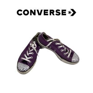 Converse Purple Sneakers W/Rhinestones. Sz 6